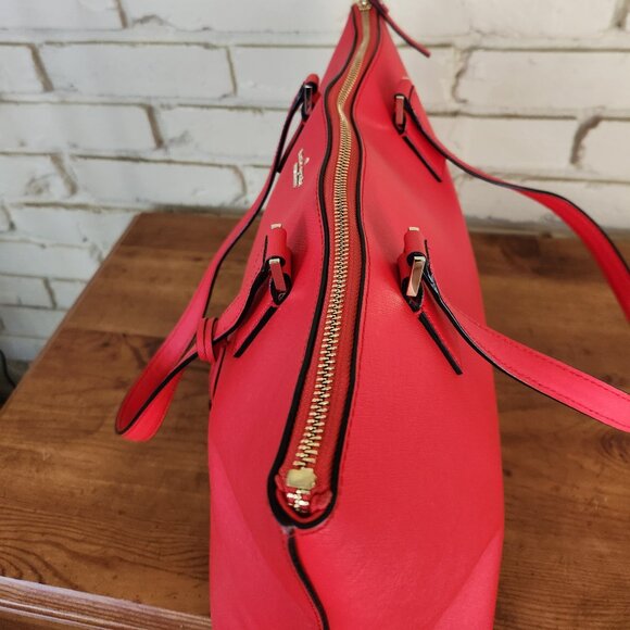 Euc Kate Spade Lucie Cameron Street Rosso Red Shoulder Bag Tote Purse - Picture 11 of 15